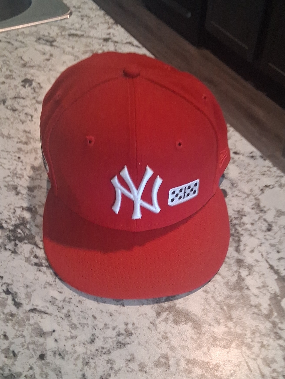 NY Yankees New Era Fitted Allstar Game Hat Red with White NY Logo 7 3/4